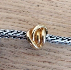 Original Trollbeads 750 18kt Gold Glücksknoten TAUBE-00064 Bead Søren Nielsen - Bild 1 von 5