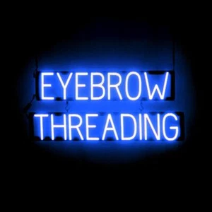 SpellBrite EYEBROW THREADING Sign | Neon Sign Look, LED Light | 33.0" x 15.0" - Picture 1 of 11