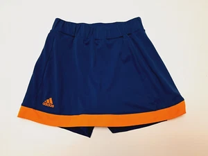 Adidas Skort M Navy Blue Orange Climalite Girl CLEARANCE SALE - Picture 1 of 4
