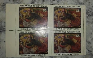 1982 PA Wild Turkey Stamp Pennsylvania Chapter National Wild Turkey Federation - Picture 1 of 5