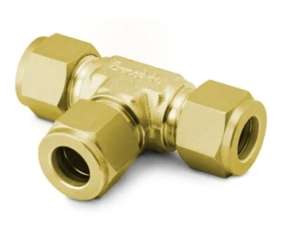 1/2 Tube Compression Brass Tee Union Fitting Swagelok B-810-3 - Image 1 of 2