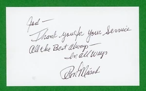 Ron Masak Actor: Bewitched, Evel Knievel, Twilight Zone Signed 3x5 Card E27428 - Picture 1 of 1