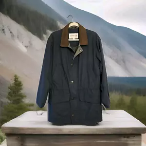 Giacca cappotto nebbia Towne London vintage anni 90 uomo media M blu navy colletto scamosciato - Foto 1 di 11