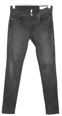 Rag & Bone Skinny Damen W27 Dehnbar Niedrige Taille Schwarz Verblichen Zip Jeans - Bild 1 von 4