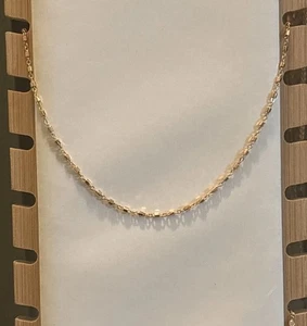 18k Rose Gold Plated Sparkle Sequin Diamond Cut Chain Stamped - Picture 1 of 6