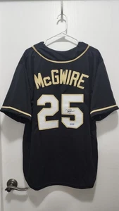 MARK MCGWIRE Signed Custom Oakland Athletic #25 Jersey Black COA - Picture 1 of 4