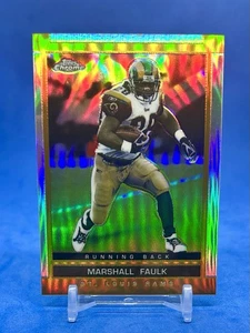 2003 Topps Chrome Marshall Faulk Refractor GOLD Retractors Rams Karte 46 - Bild 1 von 2
