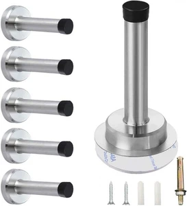 6 Stück Wandtürstopper Chrom 9,5 cm Geräuschdämpfung - Bild 1 von 8