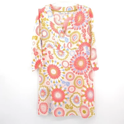 Boden 100% linen kaftan tunic shift dress Size 10 floral beach coastal cruise - Image 1 of 4