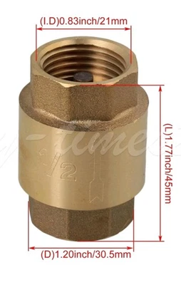 1-1/2" Brass in-line Spring Check Valve, female NPT...new & unused - Image 1 of 4