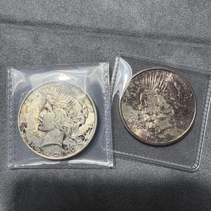Lot Of (2) 1922 -1926 S Peace Silver Dollar 90% Silver - Picture 1 of 7