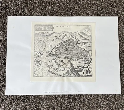 Map Of Marseille by Braun/Hogenberg 16th Century Repro - Image 1 of 4