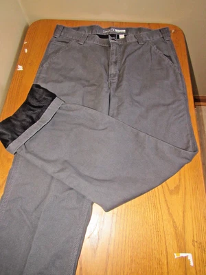 НОВЫЕ МУЖСКИЕ 34 x 34 CARHARTT ПРОЧНЫЙ FLEX ХОЛСТ ВЯЗАНЫЙ ПОДКЛАДКА УТИЛИТЫ РАБОТЫ БРЮКИ - Изображение 1 из 4