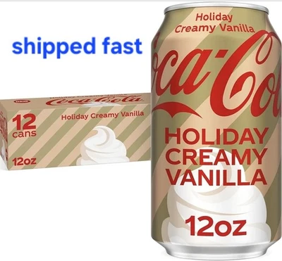 Coca-Cola Holiday Creamy Vanilla Fridge Pack Cans, 12 fl oz, 12 Pack - Image 1 of 2