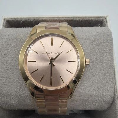 Michael Kors Slim Runway  MK3493 Pink Dial Lady's Watch (Z3-A3) - Image 1 of 4