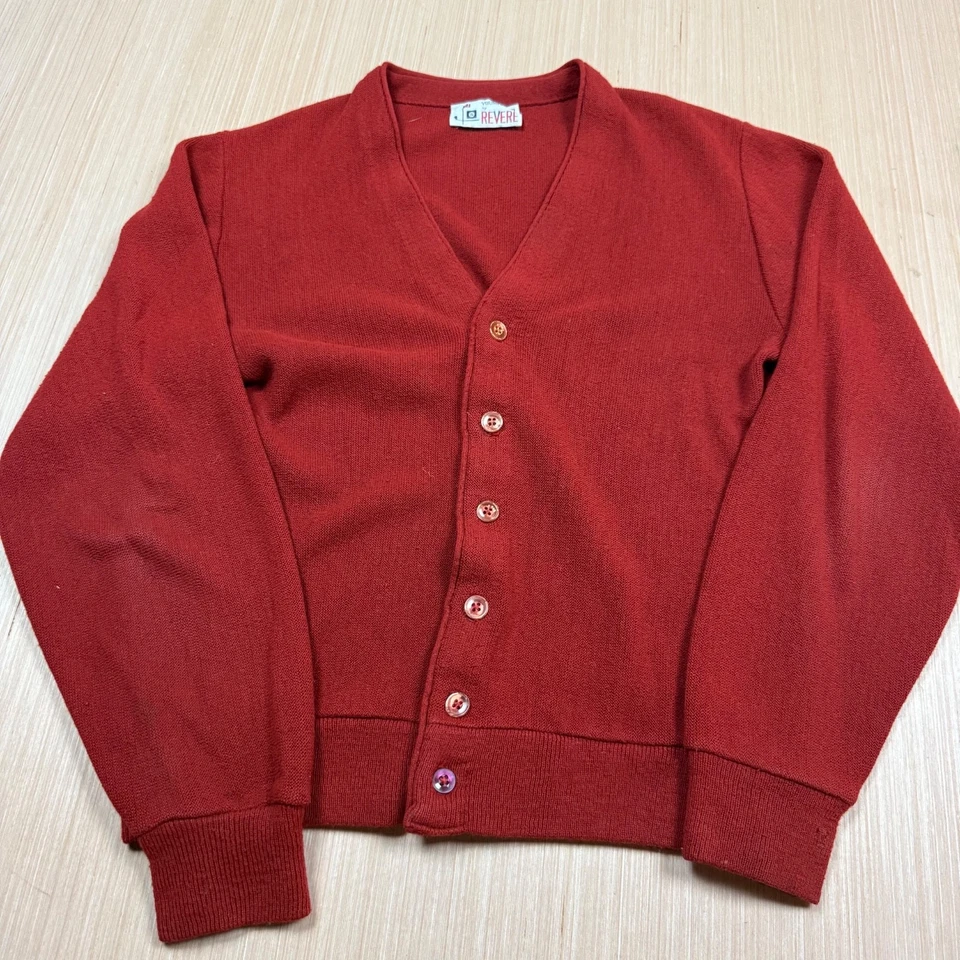 Cárdigan Suéter Vintage Años 60 70 Raza Joven por Revere Pequeño Óxido Rockabilly Foto 1 de 4
