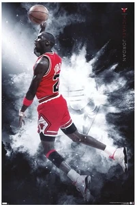 Poster sportivi Michael Jordan Air Burst Chicago Bulls Costacos nuovi 22" x 34" - Foto 1 di 3