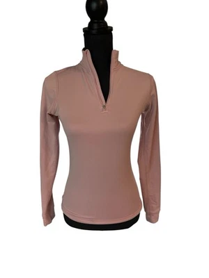 NIKE Dri-FIT Quarter Zip Thick Running Exercise Top Dusty Pink Sz Small - Image 1 of 4