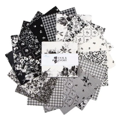 INK & IVORY Stacker Pack from Riley Blake - (42) 5" fabric squares set - Image 1 of 3