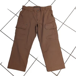 Duluth Trading Co Flex Fire Hose Mens Pants 40x28 Brown /Tan Cargo Work EUC  - Picture 1 of 12