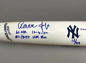 AARON JUDGE Autographed Home Run Record Commemorative LE Bat 62 HR 10-4-22 - Picture 1 of 4