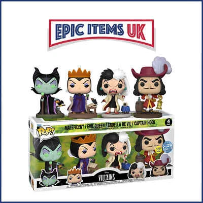 Funko Pop! Vinyl Disney Villains 4-Pack (GITD) - IN STOCK