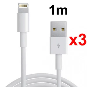 x3 1m for Apple iPhone 6 7 8 XS 11 12 Pro Max XR SE iPad iPod data charger cable - Bild 1 von 3