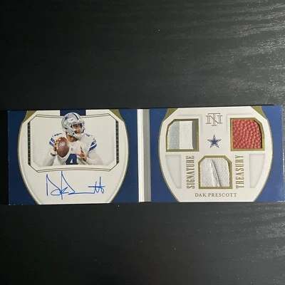 2021 Panini National Treasures Signature Treasury /25 Dak Prescott #ST-DP Auto - Image 1 of 2