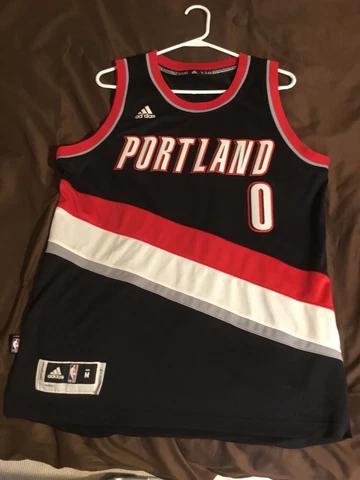 Damian Lillard Portland Trail Blazers #0 Adidas Swingman Medium +2 Jersey Black Cover