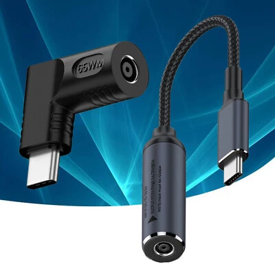 Convertidor de cargador de computadora portátil 65 W 4,5 mm a USB tipo C PD adaptador de cable de carga de alimentación Foto 1 de 4