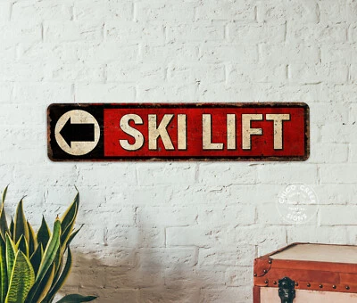 Ski Lift Sign Ski Resort Winter Decor Snowboard Snow Park Montain 104182001055 - Image 1 of 4