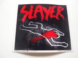 🎸 Pegatina de colección Slayer Chalk Outline 1998 Winterland 5x4,5” Heavy Metal ¡Rara! - Imagen 1 de 4