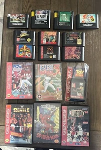 Sega Genesis Lot of 16 Video Game Lot with Cases/Boxes-Sonic/Spiderman+++ - Picture 1 of 5