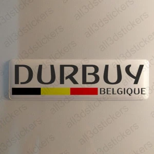 Durbuy Belgique Autocollant 120x30mm Drapeau 3D Adhésif Relief Autocollants - Imagen 1 de 1