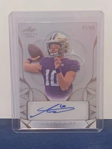 Huskies Washington Austin Mack 2024 Leaf Trinity Fútbol Transparente Automático 21/99 - Imagen 1 de 1