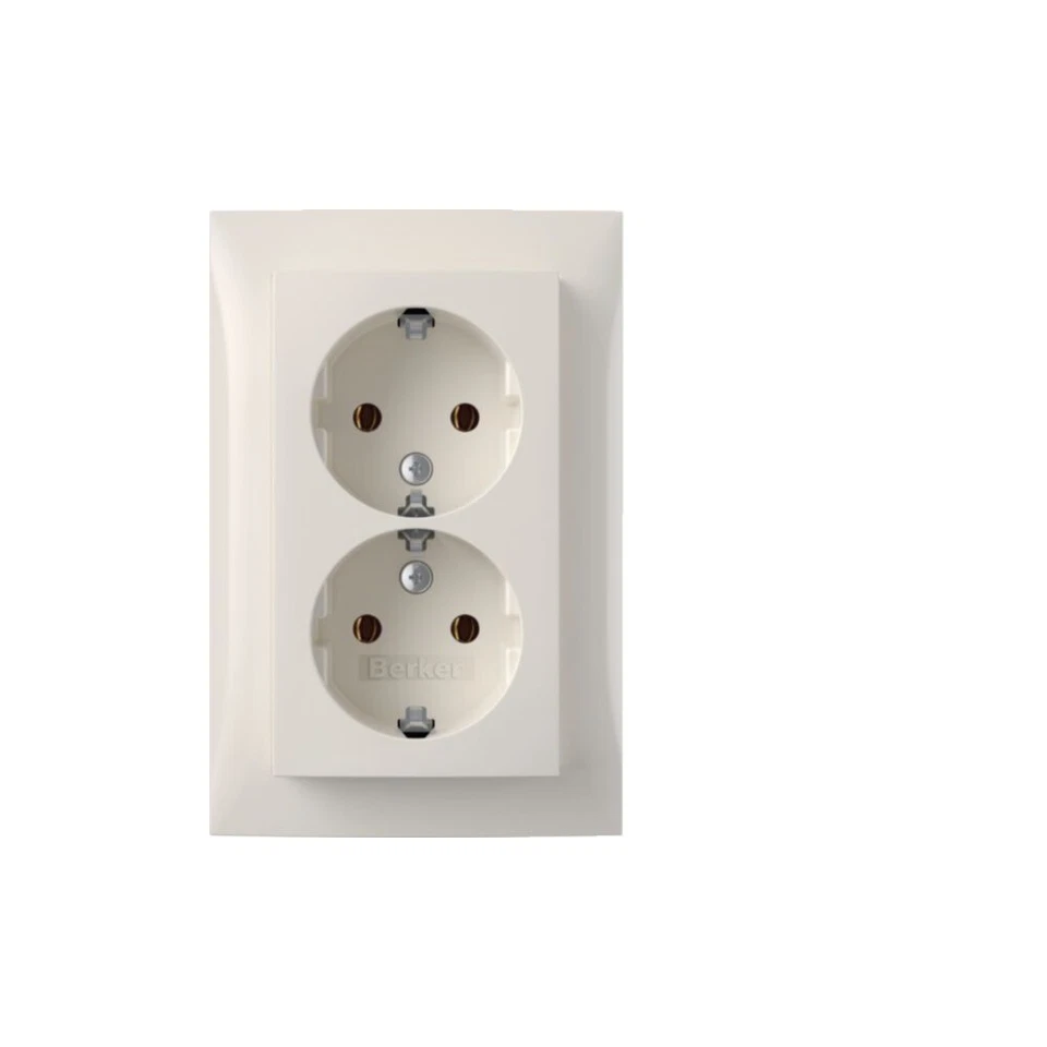 Berker 47748989 SCHUKO-Doppelsteckdose mit Abdeckplatte S.1 polarweiß glänzend - Bild 1 von 1