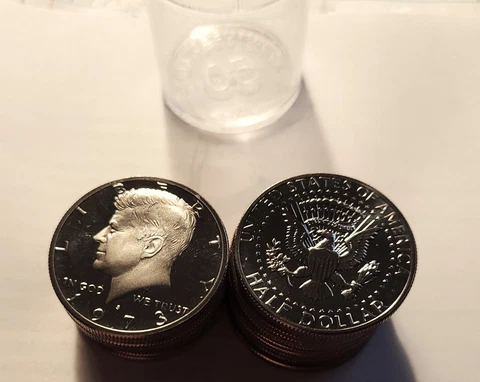 1973 S Kennedy Half Dollar Roll Gem Proof 20 US Coins Cover