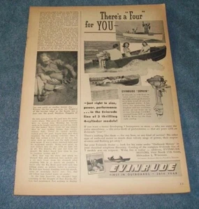 1947 Evinrude Outboard Motors Vintage Ad "There's a Four for You" Zephyr - Picture 1 of 1