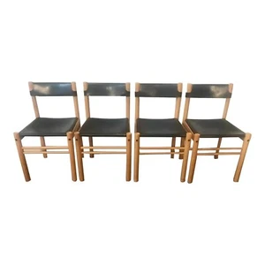1980s Mid-Century Modern Ibisco Sedie Saddle Leather Chairs- Set of 4 - Picture 1 of 9