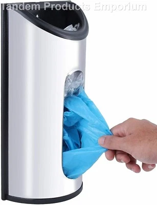 Soporte dispensador de bolsa de plástico de acero inoxidable para cocina comestibles montaje en pared Foto 1 de 4