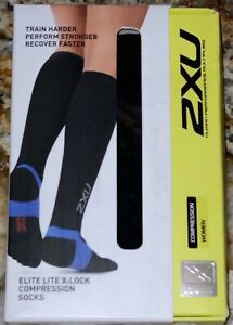 2XU Elite Lite X:Lock Compression OTC Running Recovery Socks Black NEW Womens XS