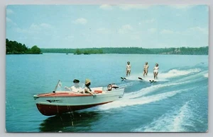 Wasserski Lake Hamilton AR Reisender Boot beliebte Attraktionen Postkarte F5 - Bild 1 von 2