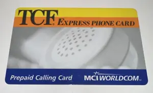 TCF BANK Express Phone Card MCI Worldcom Prepaid Calling 1990s Vintage Collector - Picture 1 of 2