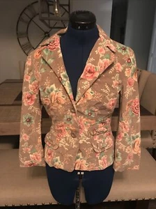 Women’s Size 6 Dress Jacket By Intuition Gray With Flowers - Picture 1 of 9
