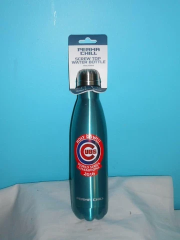 New Chicago Cubs World Series HOLY COW! Stainless Steel 17oz Water Bottle  Perma Cover