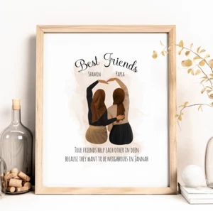 Best Friend Druck Eid Geschenke Biest maßgeschneiderte Wandkunst nur muslimischer Hijabi Druck - Bild 1 von 7