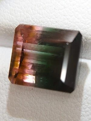 Quad color tourmaline gemstone - faceted natural multi color stone 6.25 CTS - Image 1 of 4