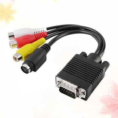  Cable adaptador convertidor de salida AV VGA SVGA a S-Video 3 para computadora portátil PC Foto 1 de 4