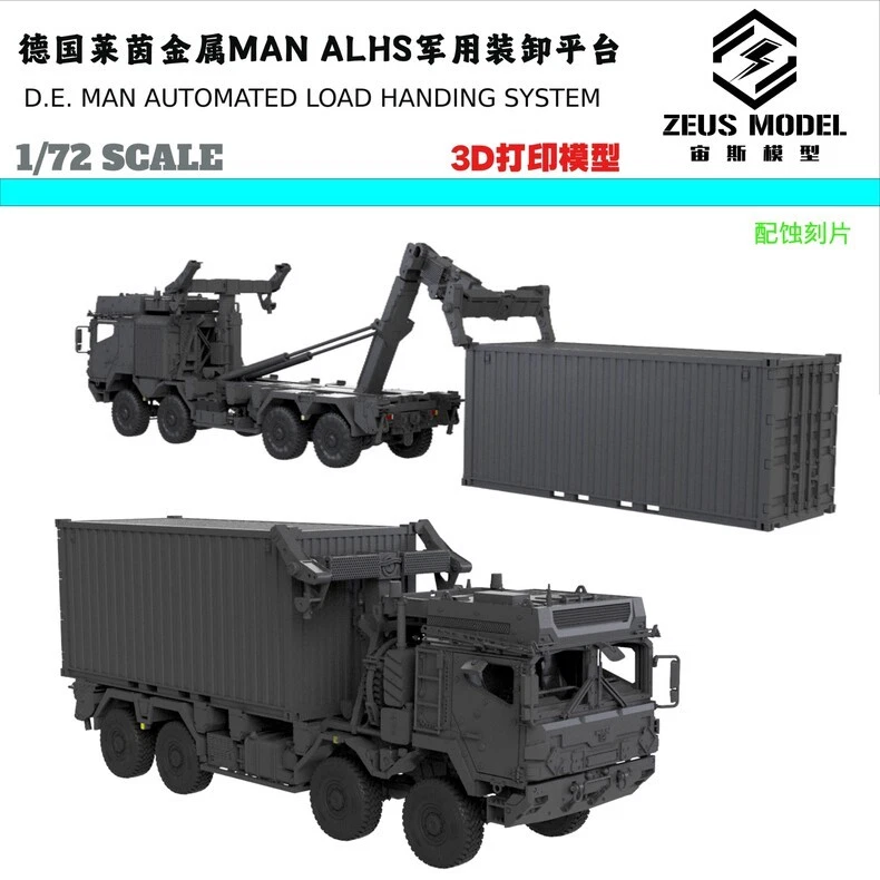 3D-printed 1/72/87 German MAN AUTOMATED LOAD HANDING SYSTEM truck model kit - Image 1 of 1