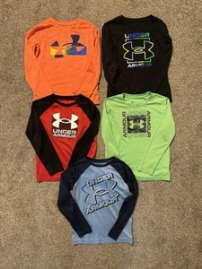Youth Under Armour Lot Of 5 Size 7. Red Black Orange Green Blue Nice! - Picture 1 of 7